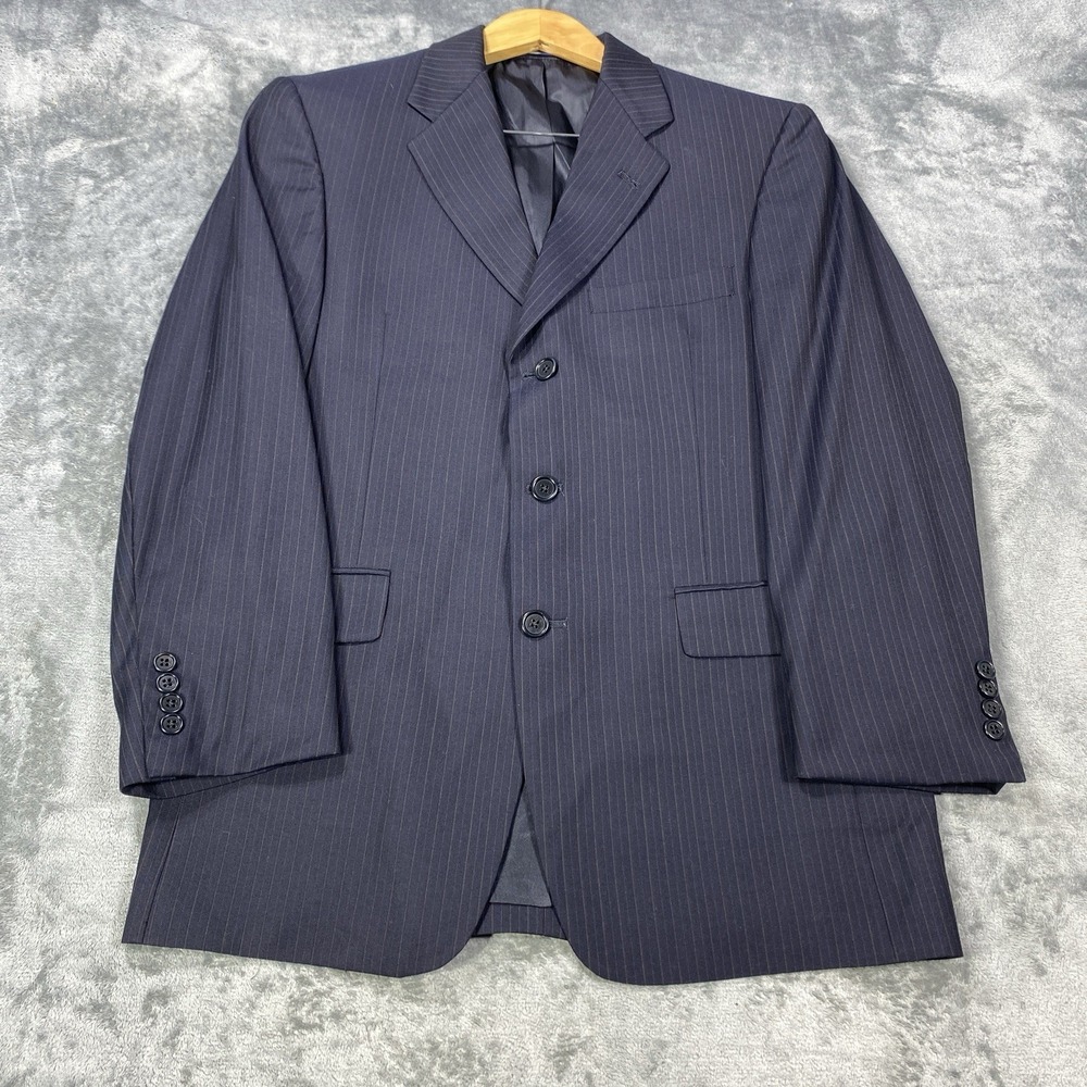 Vintage Loro Blazer Jacket Cremieux Sport Coat Mens 38S Wool Stripe Gangster USA